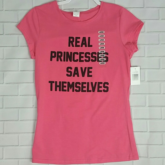 unbranded Tops - Graphic tee Size large hot pink NWT Princess Top